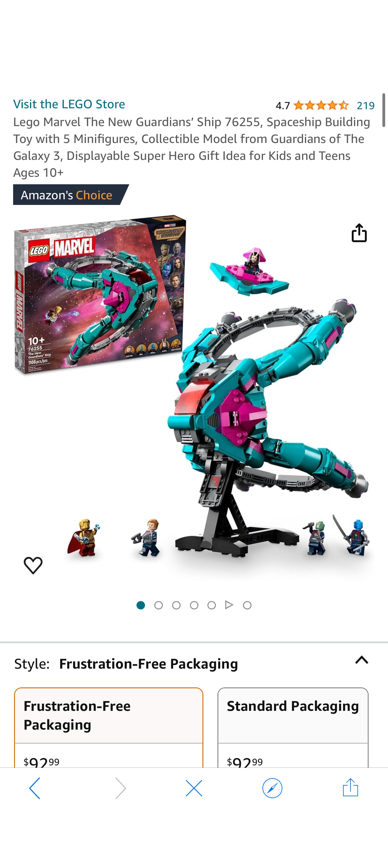 Amazon.com: Lego Marvel The New Guardians’ Ship 76255, Spaceship Building Toy with 5 Minifigures, Collectible Model from Guardians of The Galaxy 3, Displayable Super Hero Gift Idea for Kids and Teens 