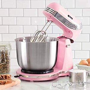 Dash Stand Mixer 6 Speed Stand Mixer with 3 qt Stainless Steel Mixing Bowl