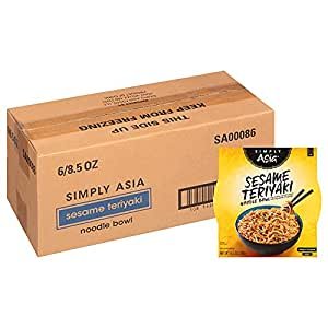 Simply Asia Sesame Teriyaki Noodle Bowl with Toasted Sesame Seeds, 8.5 oz (Pack of 6)