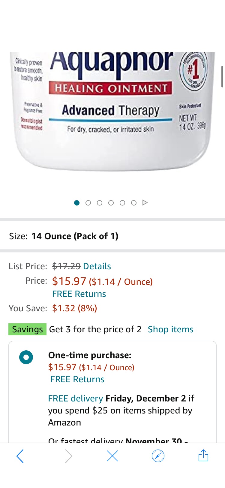 Amazon.com: Aquaphor Healing Ointment, Advanced Therapy Skin Protectant 14 Oz Jar