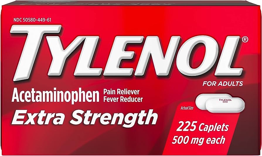 Amazon.com: Tylenol Extra Strength Pain Reliever and Fever Reducer Caplets, 500 mg Acetaminophen Pain Relief Pills for Headache, Backache, Toothache & Minor Arthritis Pain Relief; 225 ct.; Pack of 1 :