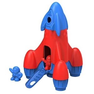 $16.24 火箭玩具 Amazon.com: Green Toys Rocket with 2 Astronauts Toy Vehicle Playset, Blue/Red: Toys & Games