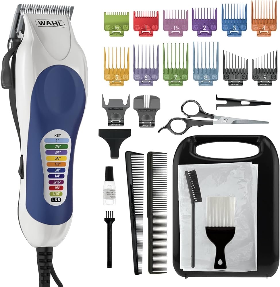Amazon.com : Wahl Clipper USA Color Pro Complete Haircutting Kit with Easy Color Coded Guide Combs - Corded Clipper for Hair Clipping & Grooming Men, Women, & Children - Model 79300-1001M : Hair Clipp