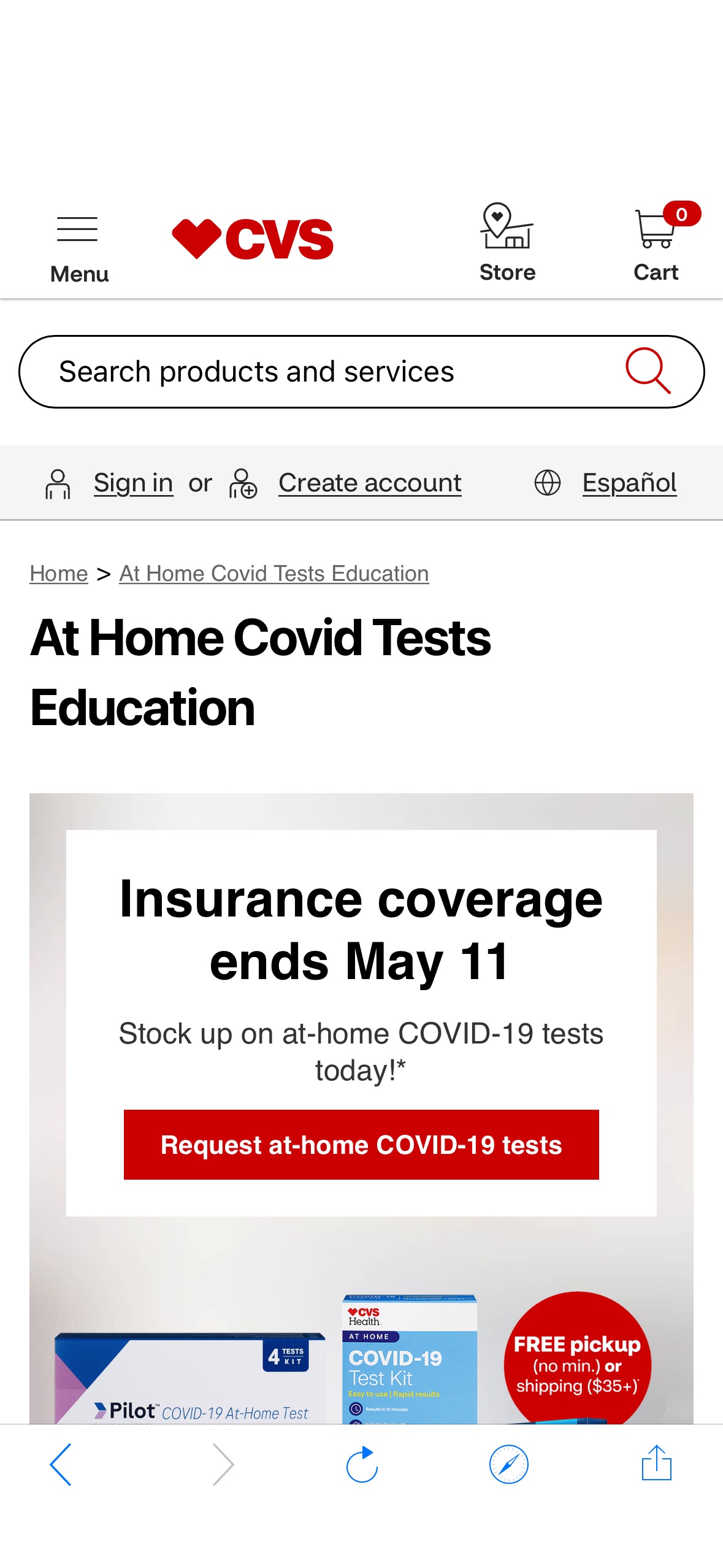 Reimbursement for At Home COVID Test - CVS Pharmacy