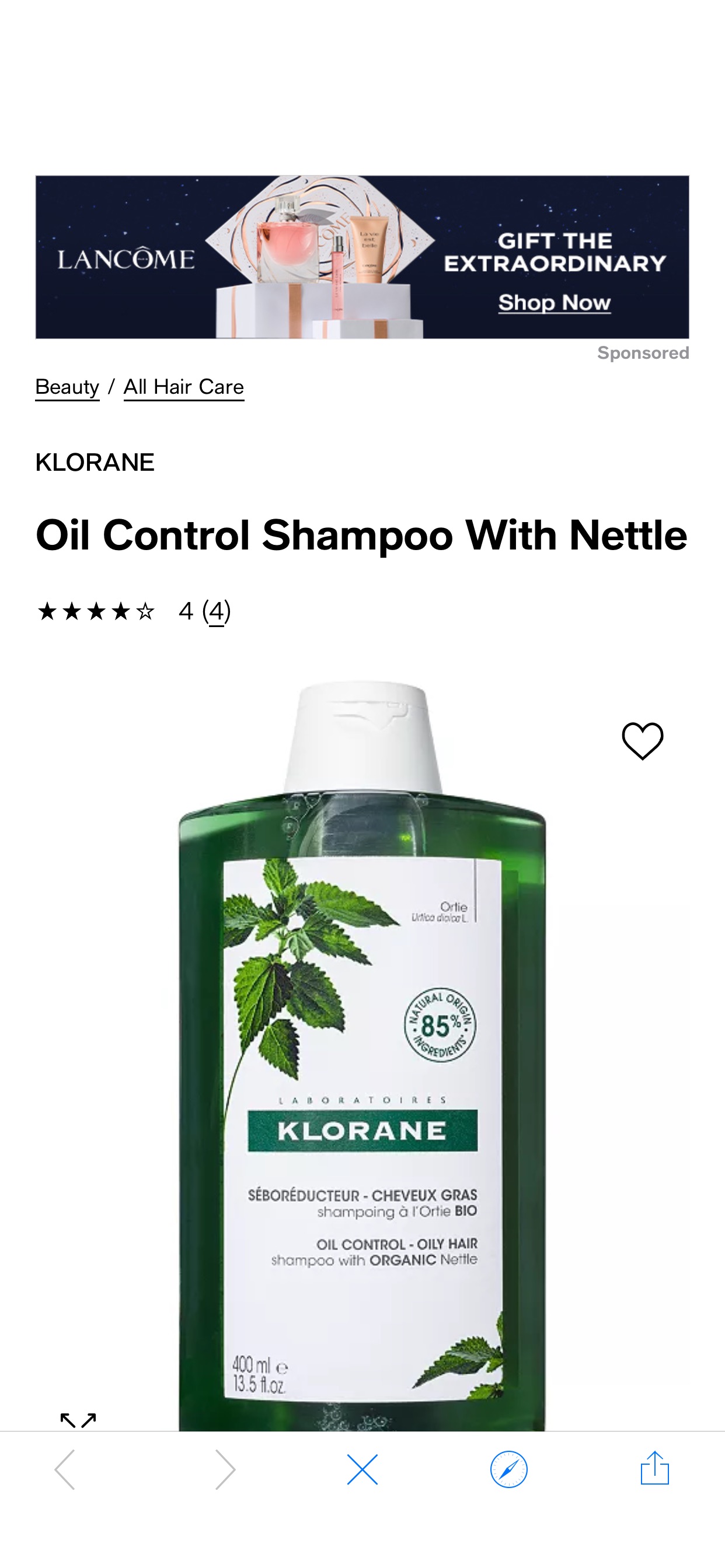 Klorane Oil Control Shampoo With Nettle - Macy's