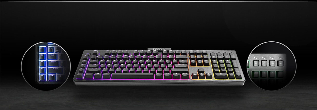 EVGA Z12 RGB Gaming Keyboard, RGB Backlit LED, 5 Programmable Macro Keys, Dedicated Media Keys, Water Resistant, 834-W0-12US-KR Gaming Keyboards - Newegg.com