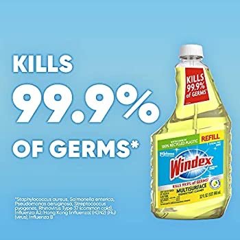 Windex Multi-Surface Cleaner and Disinfectant Refill Bottle, Citrus Fresh Scent, 32 fl oz