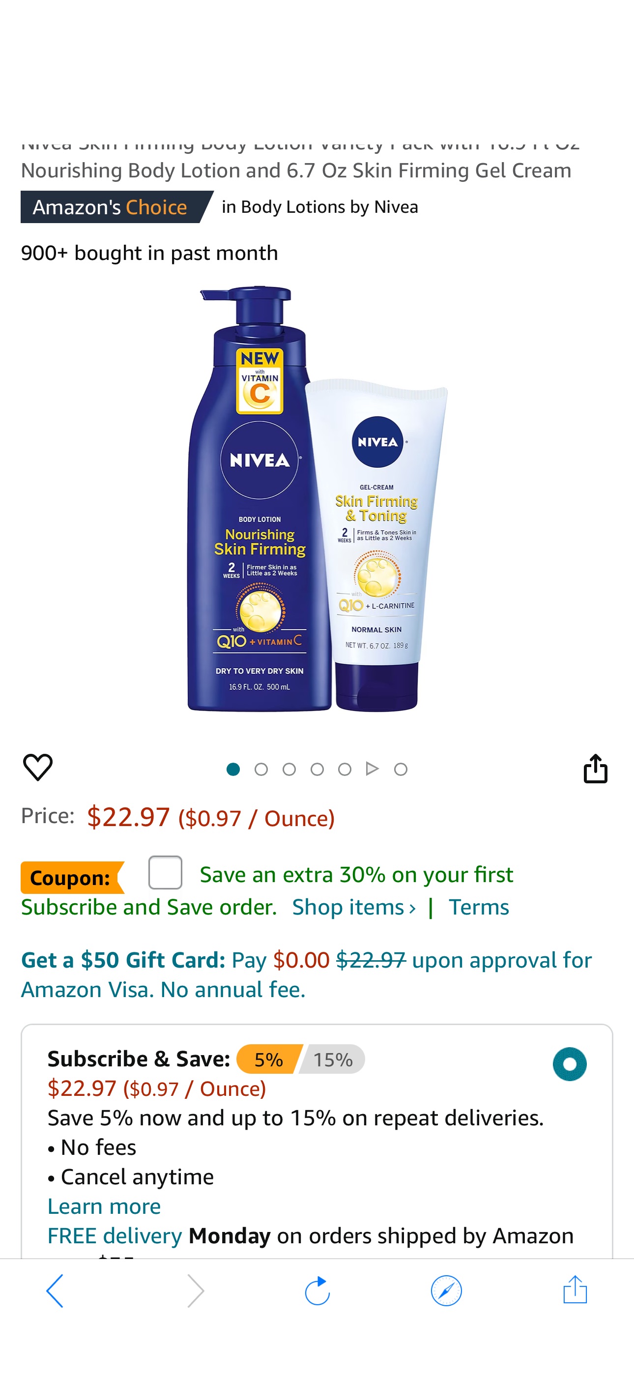 Amazon.com : Nivea Skin Firming Body Lotion Variety Pack with 16.9 Fl Oz Nourishing Body Lotion and 6.7 Oz Skin Firming Gel Cream : Beauty & Personal Care