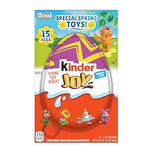 Amazon.com: Kinder Joy, 15 Easter Eggs, Cream and Chocolatey Wafers With Spring Toy Inside, Great for Easter Egg Hunts, 0.7 oz Each : Grocery &amp; Gourmet Food