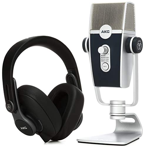 AKG Pro Audio Podcaster Essentials Kit for Streamers, Vloggers, and Gamers-Includes Lyra USB-C Microphone, K371 Headphones, and Ableton Lite Software B0848F4VS3