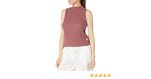 Calvin Klein Women's Everyday Embrodery Monogram Cropped S/S Short Sleeve Mock Neck M码