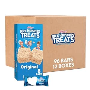 Amazon.com: Rice Krispies Treats Crispy Marshmallow Squares, Kids Snacks, Cereal Bars, Original (96 Bars)
