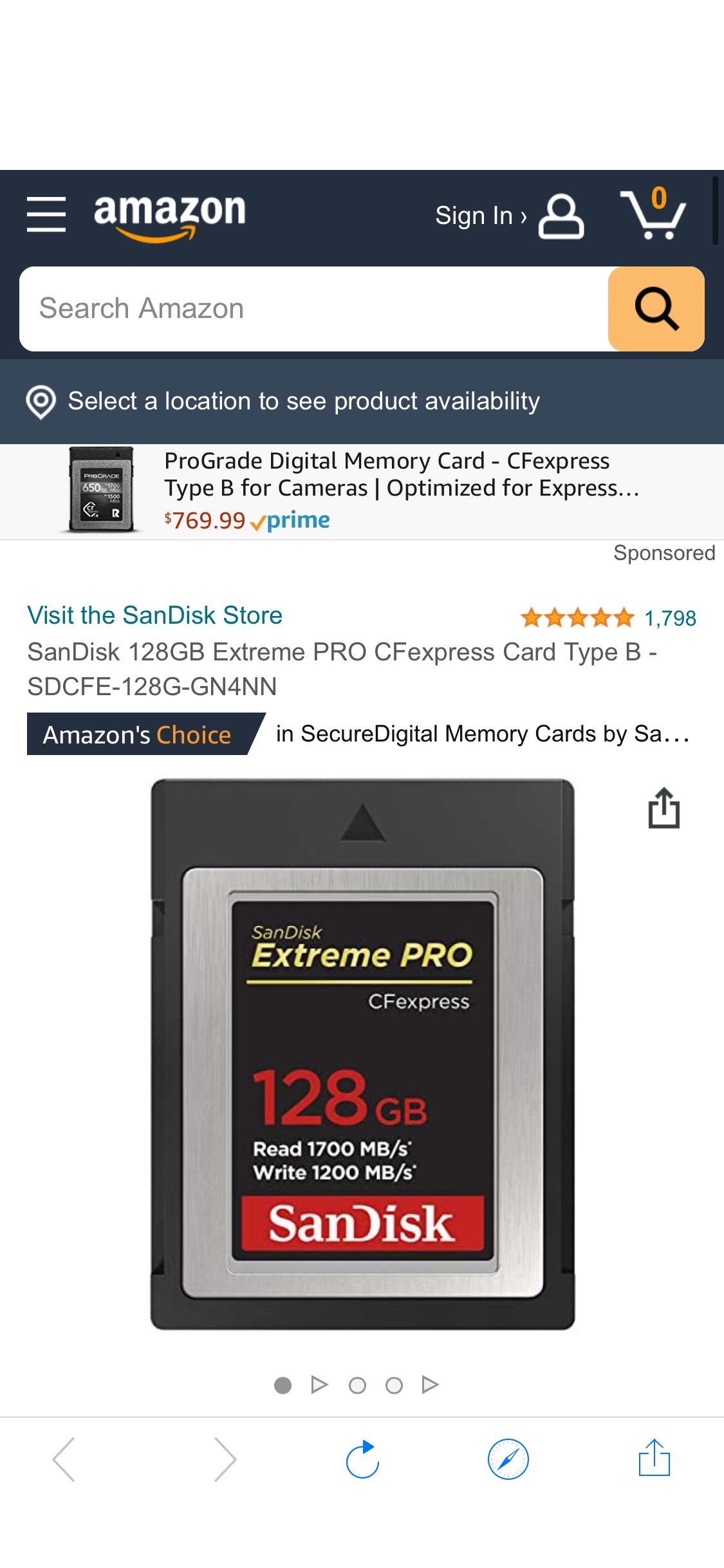 Amazon.com: SanDisk 128GB Extreme PRO CFexpress Card Type B - SDCFE-128G-GN4NN : Everything Else