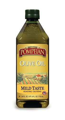 Pompeian Classic Olive Oil, Mild Flavor, Perfect for Roasting and Sauteing, Naturally Gluten Free, Non-Allergenic, Non-GMO, 24 FL. OZ., Single Bottle