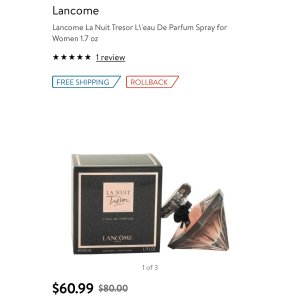 $60.99 Lancome La Nuit Tresor 珍爱午夜香水 1.7 oz