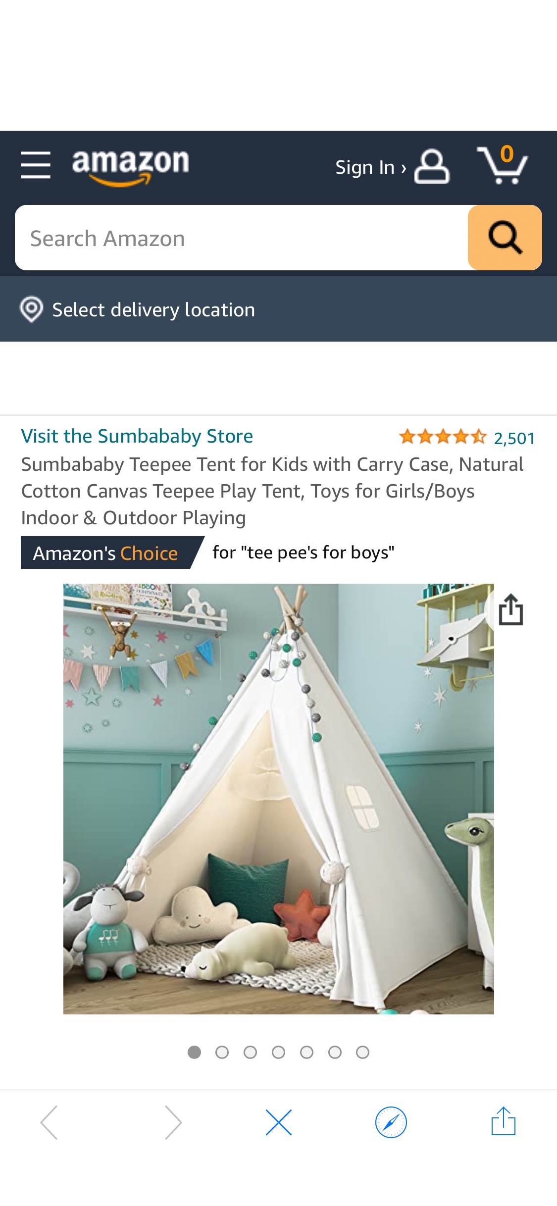 Amazon.com: Sumbababy Teepee Tent for Kids with Carry Case, Natural Cotton Canvas Teepee Play Tent, Toys for Girls/Boys Indoor & Outdoor Playing : Toys & Games帐篷