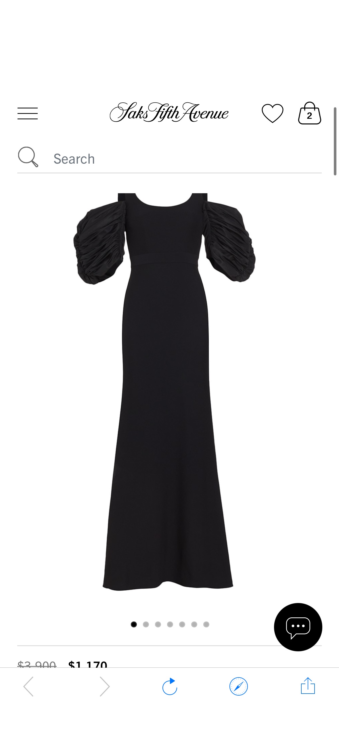 Shop Alexander McQueen Draped Puff-Sleeve Gown | Saks Fifth Avenue