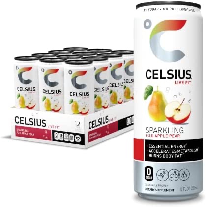 Amazon.com : CELSIUS Sparkling Fuji Apple Pear, Functional Essential Energy Drink 12 Fl Oz (Pack of 12) : Grocery & Gourmet Food