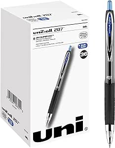 Amazon.com: Uniball Signo 207 Gel Pen 36 Pack, 0.7mm Medium Blue Pens, Gel Ink Pens | Office Supplies Sold by Uniball are Pens, Ballpoint Pen 