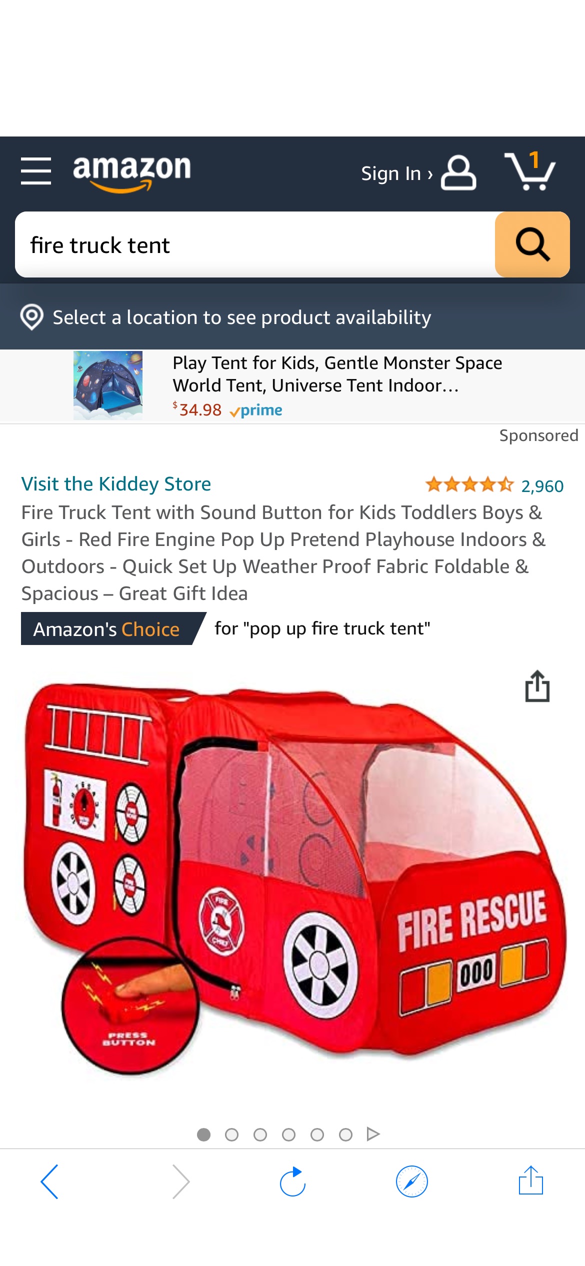 Amazon.com: Fire Truck Tent with Sound Button for Kids Toddlers Boys & Girls - Red Fire Engine Pop Up Pretend Playhouse Indoors & Outdoors 消防车造型帐篷