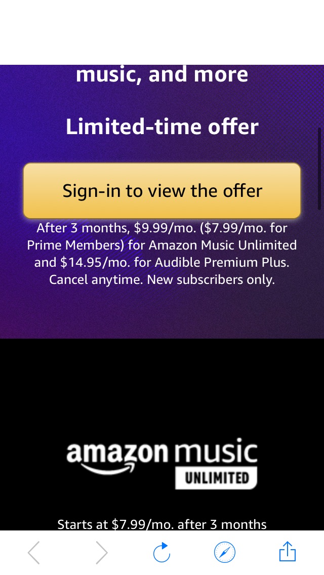 Amazon Music + Audible Unlimited 3 months FREE 亚马逊免费3个月音乐+有声书会员