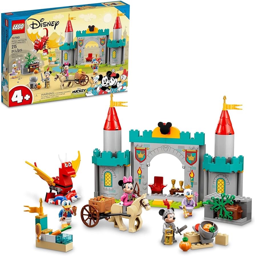 Amazon.com: LEGO Disney Mickey and Friends Castle Defenders 10780 Buildable Toy with Minnie, Daisy and Donald Duck Plus Dragon & Horse Toys for Kids 4 Plus Years Old : Toys & Games