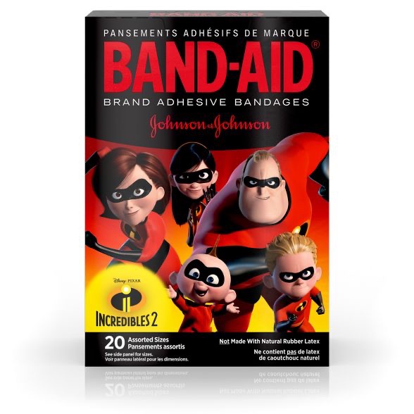Band-Aid 多款卡通Bandages Incredibles 2 - Assorted Sizes - 20ct : Target