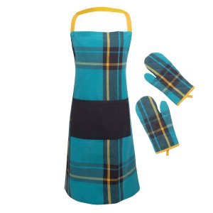Mainstays Plaid 3 Pieces Apron and Oven Mitt Set