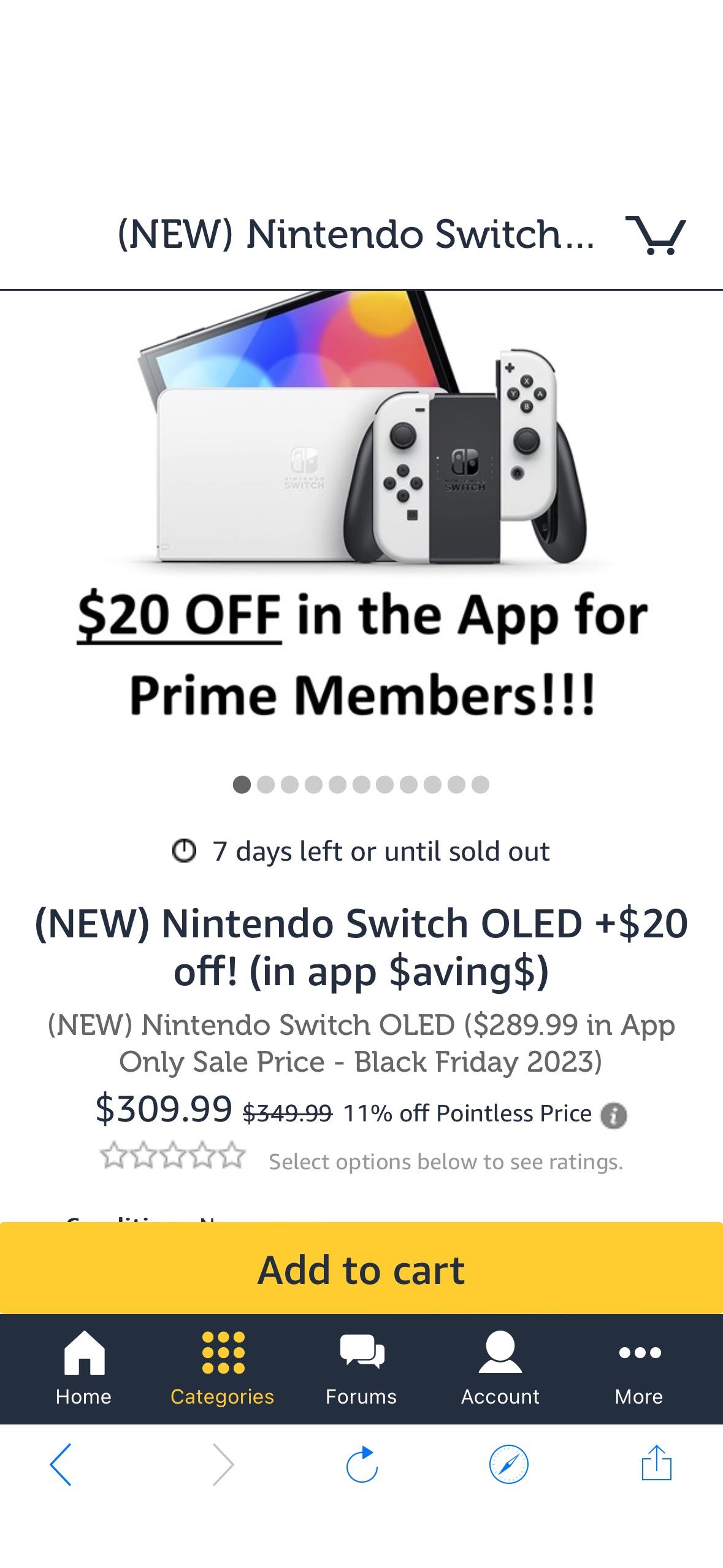 (NEW) Nintendo Switch OLED +$20 off! (in app $aving$)