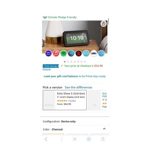 $34.99 Echo Show 5 (2nd Gen)