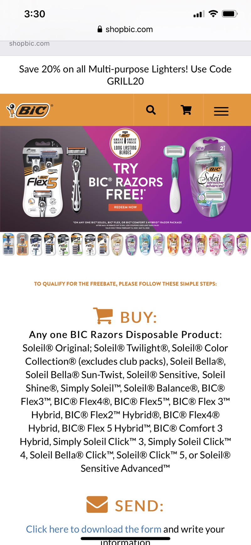BIC - Disposable Freebate 免费razor
