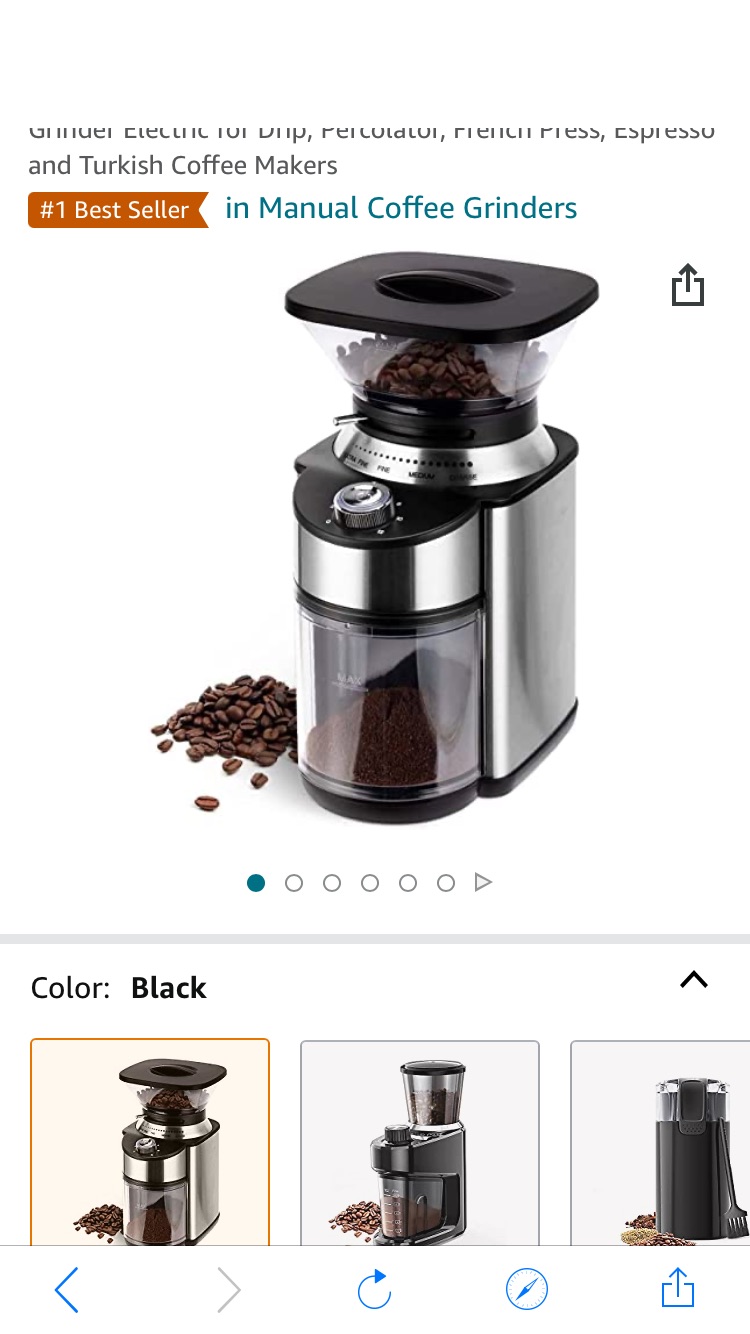 Amazon.com: Electric Conical Burr Coffee Grinder, Adjustable Burr Mill with 19 Precise Grind Setting, Stainless Steel Coffee Grinder Electric for Drip, Percolator, French Press
