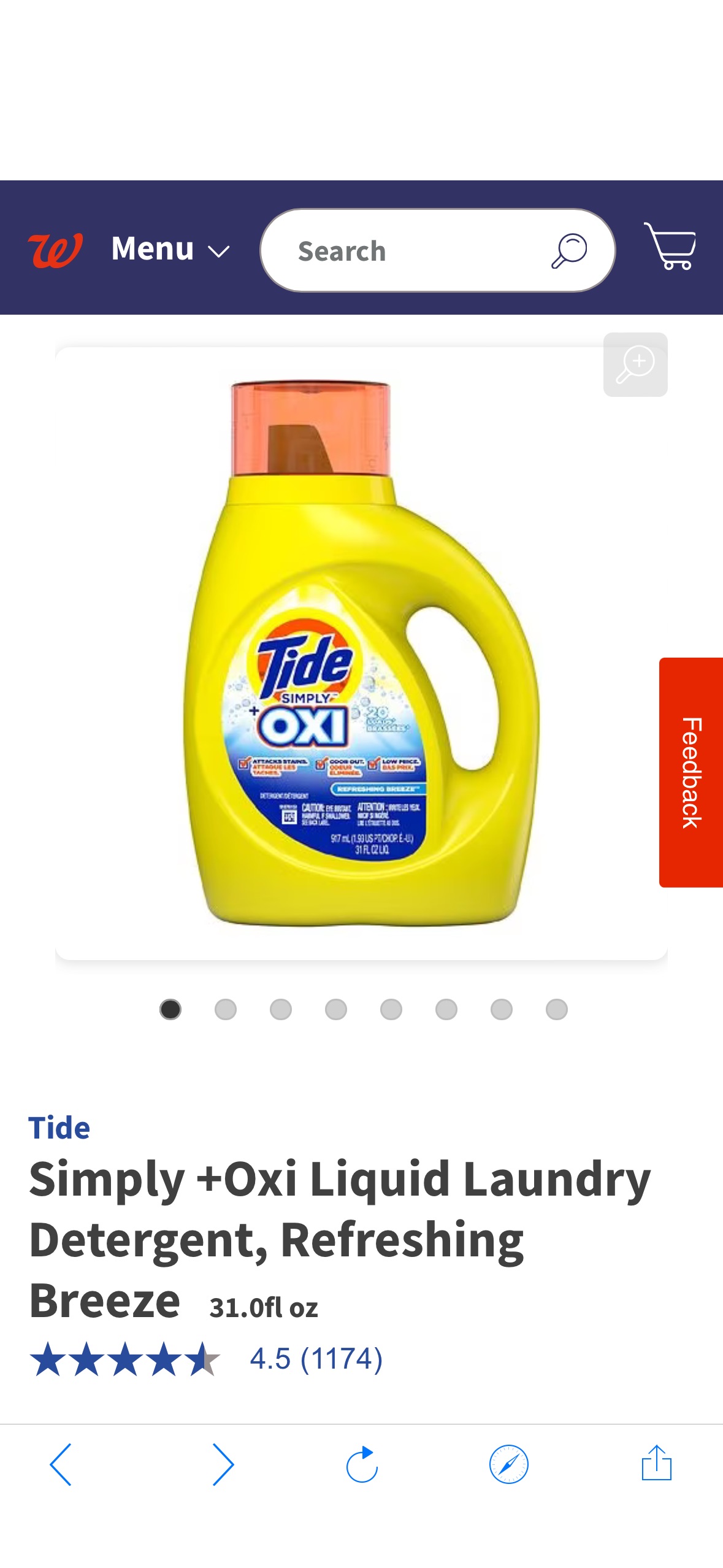 Tide Simply +Oxi Liquid Laundry Detergent, Refreshing Breeze | Walgreens洗衣液