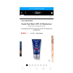 $21 Facial Fuel Energizing Moisture Treatment SPF 20 - Men’s SPF Moisturizer – Kiehl’s