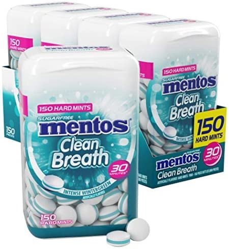 Mentos 无糖薄荷口味糖150颗 4瓶装