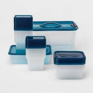 Room Essentials 50pc Food Storage Container Set Blue