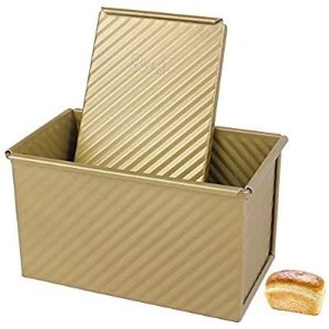 Amazon.com: SHANGPEIXUAN Pullman Loaf Pan with Lid Non-Stick Bakeware Bread Toast Mold Aluminum Alloy Bread Baking Pan (Gold): Kitchen & Dining