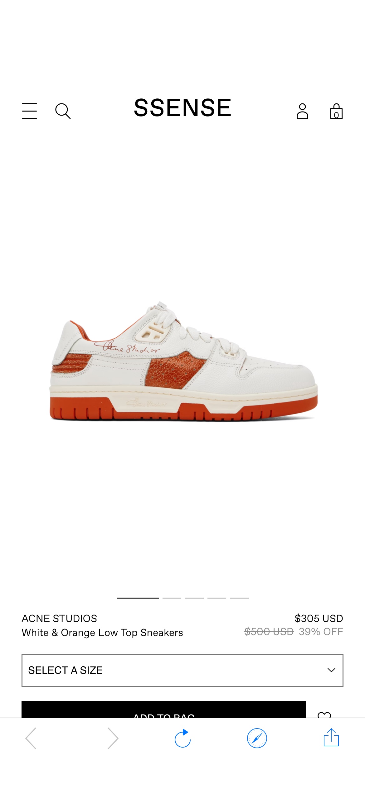 White & Orange Low Top Sneakers by Acne Studios on Sale