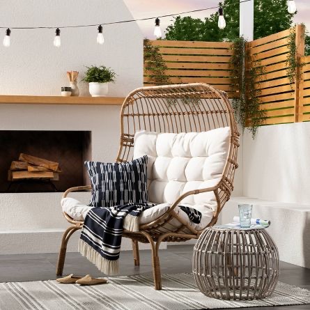 Wicker & Metal Patio Egg Chair, Outdoor Furniture - Threshold™ Designed With Studio Mcgee : Target