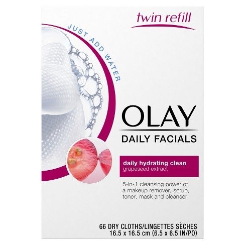 Olay Daily Clean 4 - in - 1 Water Activated Cleansing Cloths - 66ct