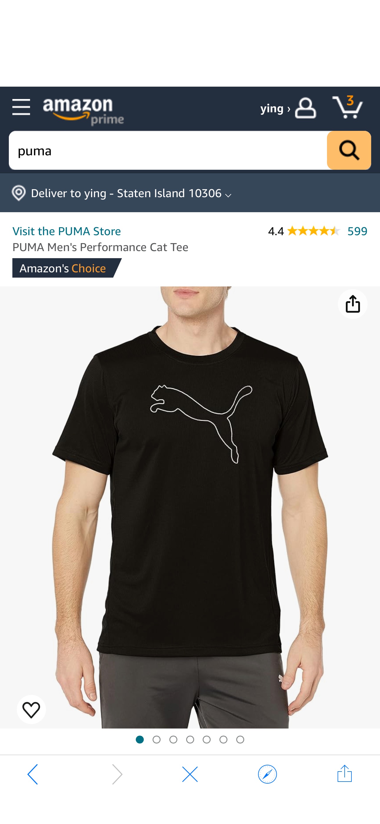 Amazon.com: PUMA mens Performance Cat Tee T Shirt, Black, X-Large US : Clothing, Shoes & Jewelry