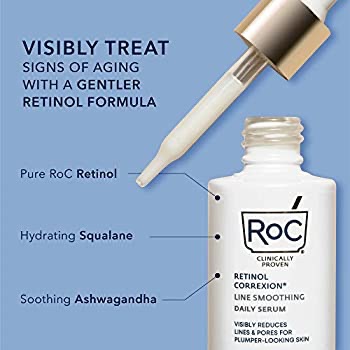Amazon.com: RoC Retinol精华素 Correxion Line Smoothing Retinol Serum, Anti-Aging Treatment, 1 Fl Oz : Beauty & Personal Care