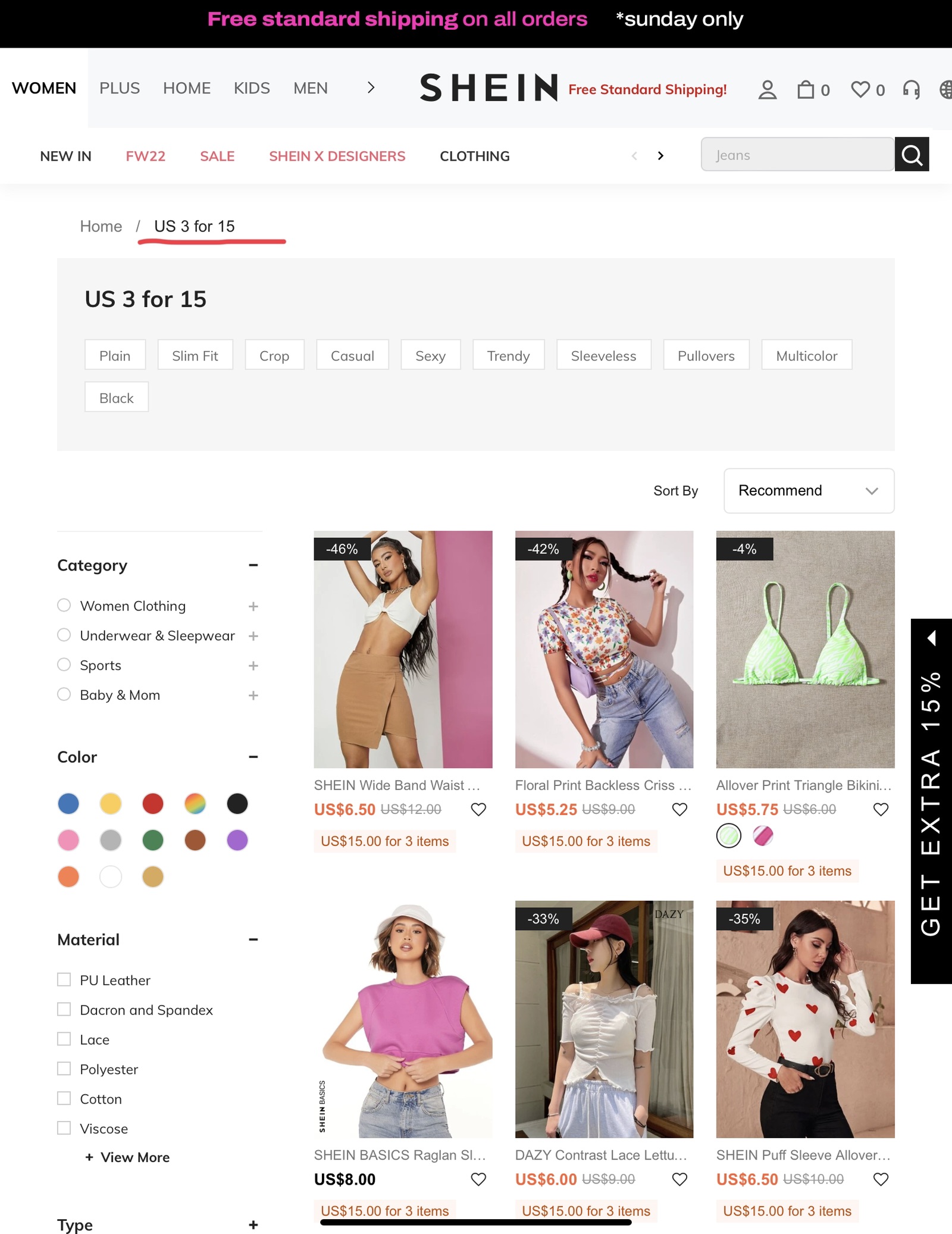 US 3 for 15 | Fashion US 3 for 15 | SHEIN USA