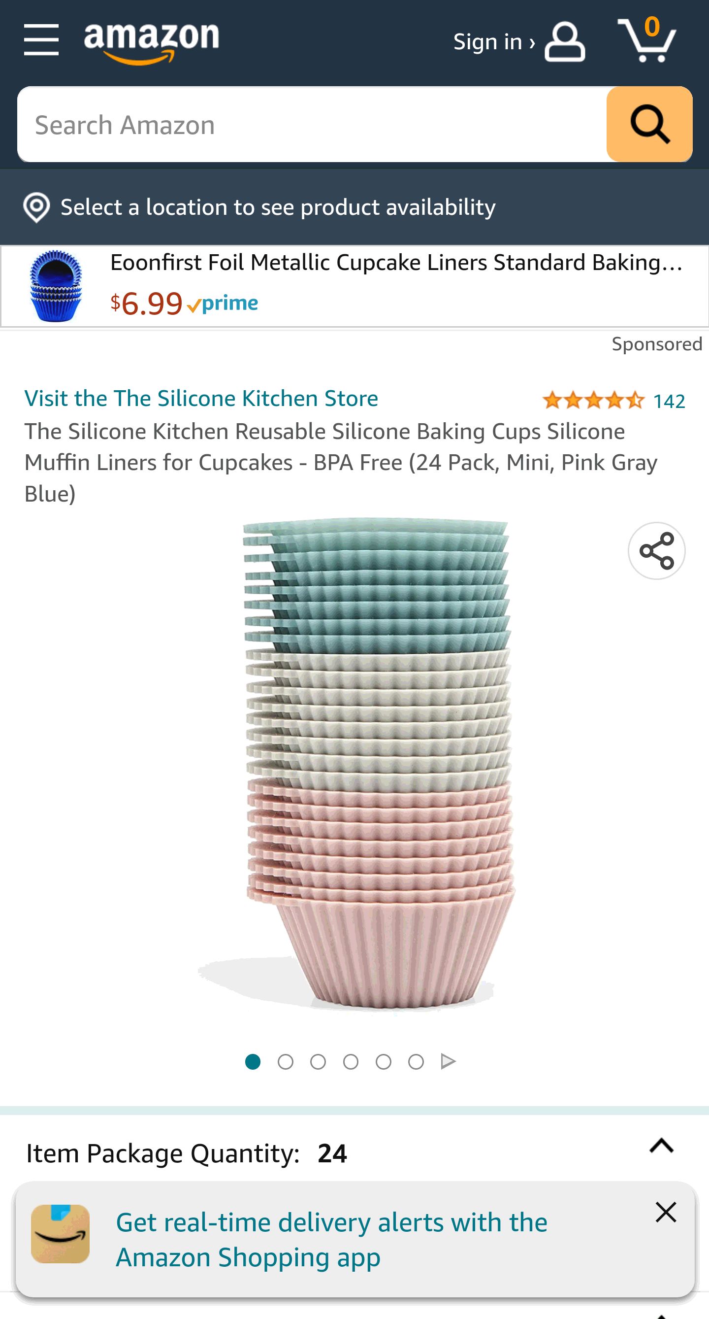 The Silicone Kitchen Reusable Silicone Baking Cups Silicone Muffin Liners for Cupcakes - BPA Free (24 Pack, Mini, Pink Gray Blue): Home & Kitchen