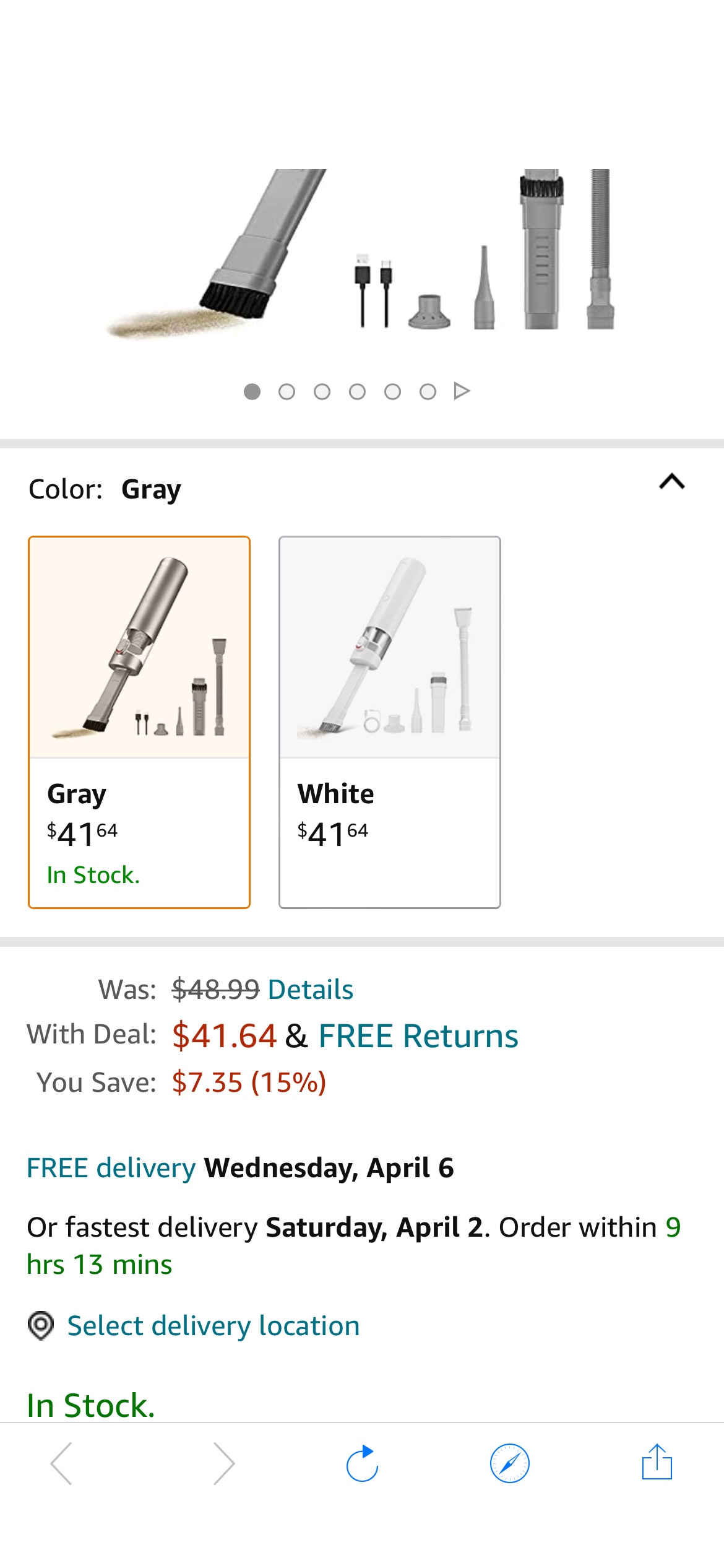 Amazon.com: Brigii Handheld Vacuum Cleaner, Cordless Car Vacuum with Powerful Suction, 最新款迷你吸塵器，可清洗濾網，強吸力，USB充電