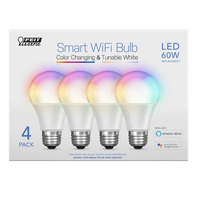 Feit Electric Wi-Fi Smart Bulbs, 4-pack智能灯泡
