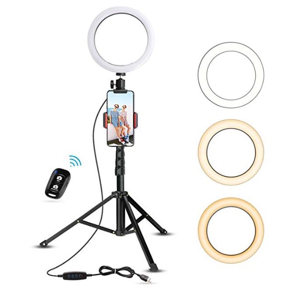 UBeesize 8" Selfie Ring Light with Tripod Stand