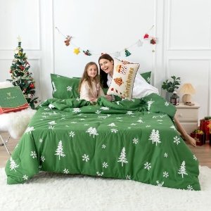 COTTEBED Christmas Tree Comforter Sets Twin/Twin XL Size, for Kids