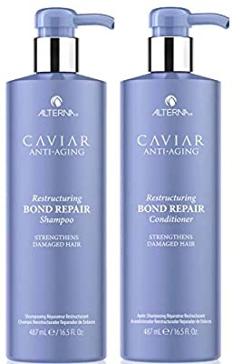 鱼子酱洗发水护发素大瓶套装Amazon.com: Alterna Caviar Anti-Aging Restructuring Bond Repair Shampoo and Conditioner Set, 16.5-Ounce (2-Pack): Premium Beauty