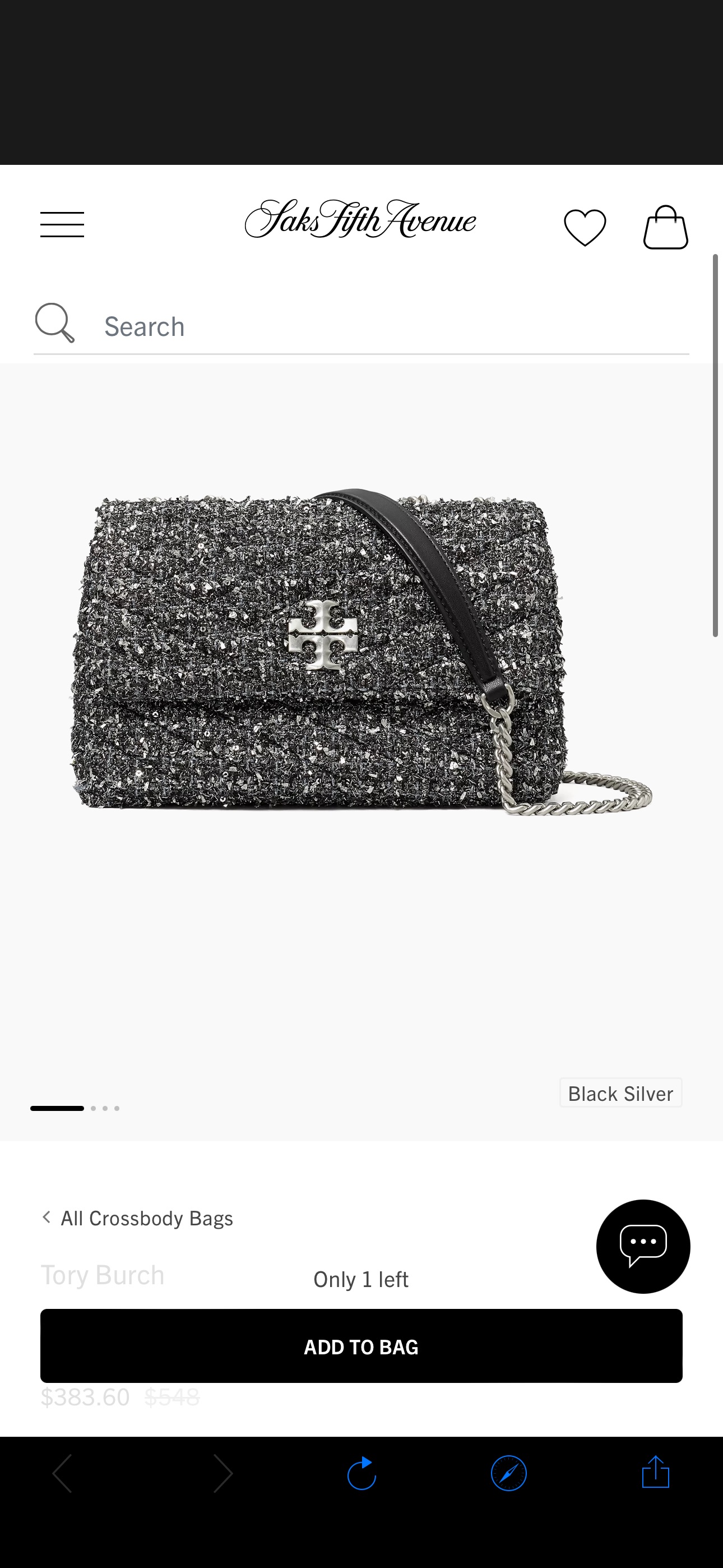 Shop Tory Burch Small Kira Tweed Crossbody Bag | Saks Fifth Avenue